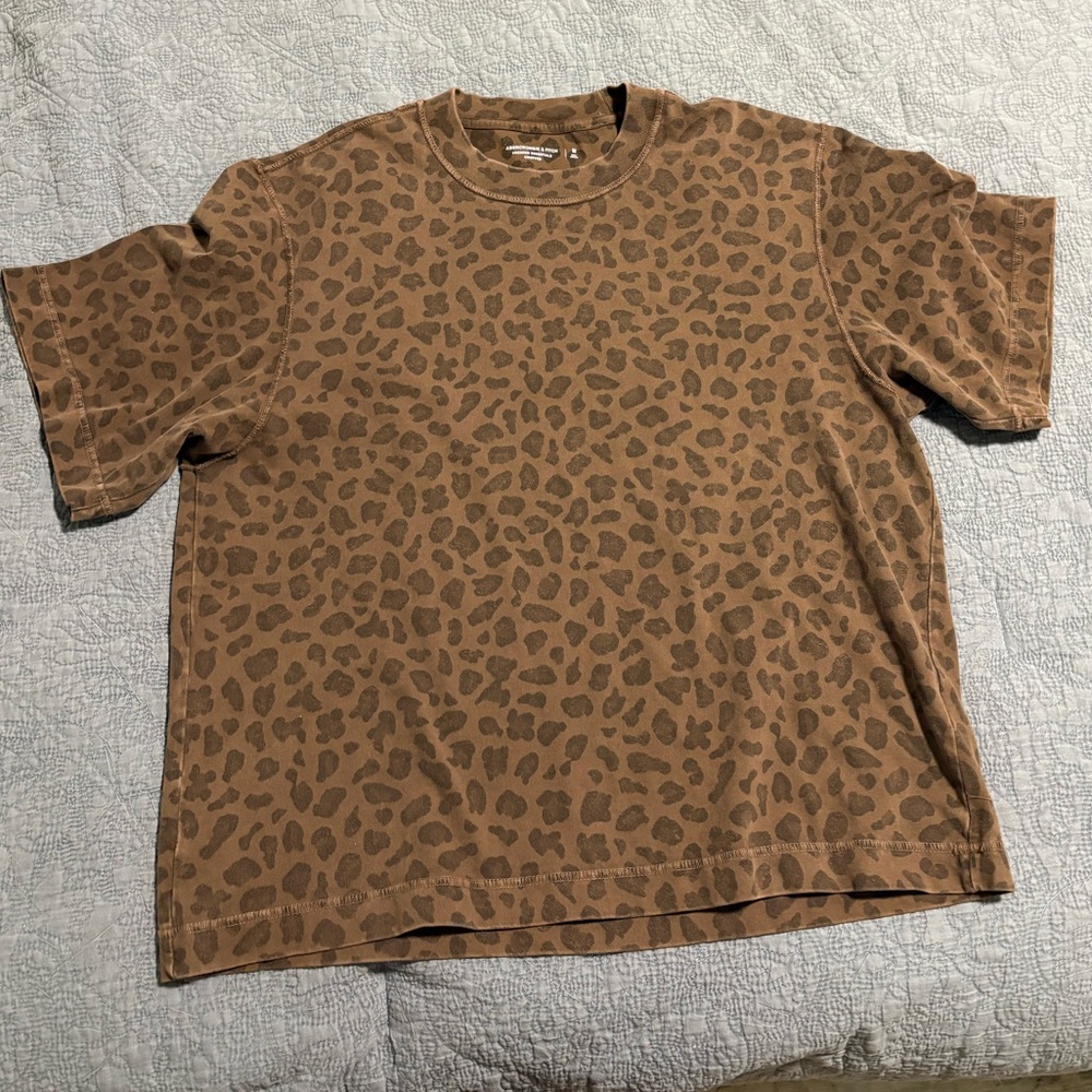 Abercrombie & Fitch Brown leopard crop Print Top